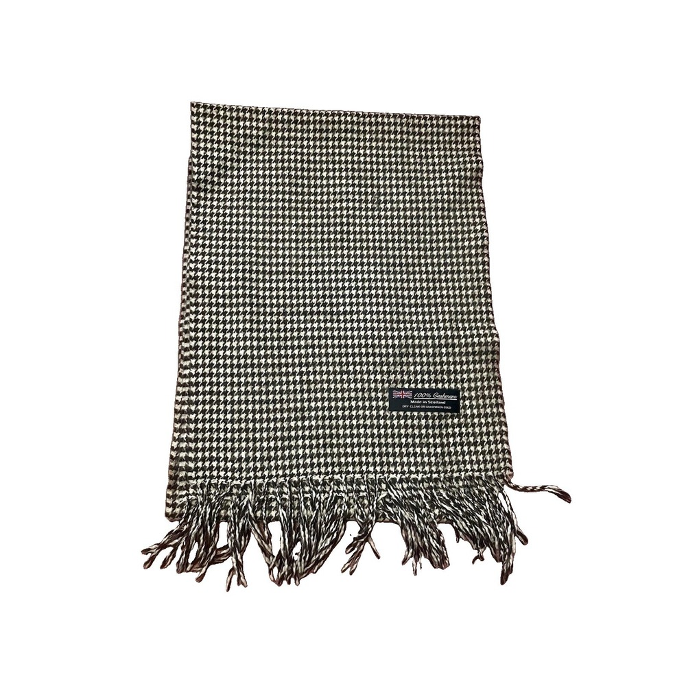 Heritage of Scotland Cashmere Houndstooth Scarf Old Money English Quiet Luxury